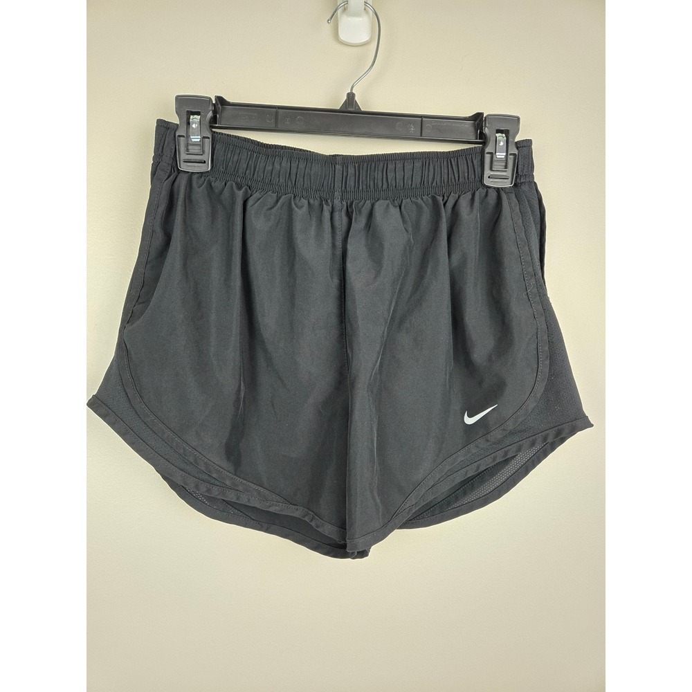 Nike Dri-FIT Women Running Shorts Black Mesh Trim Athletic Gym Workout Size‎ M - Picture 3 of 10